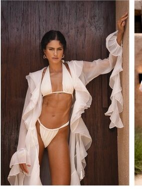 Rogue White Sheer Ruffle Cover-Up